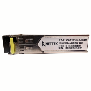 Module quang SFP loại 1 sợi quang chế độ Singlemode. NETTEK  NT-T1550/R1310-LC-20KM tốc độ 1.25G