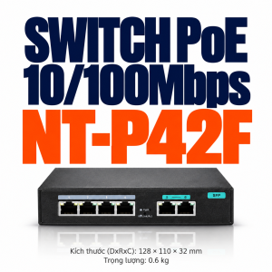 Switch PoE NETTEK NT-P42F | Đủ CO/CQ Dự Án