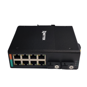 Bộ Chuyển Đổi Quang Điện Tiêu Chuẩn Công Nghiệp 1 Sợi Quang Chế Độ Singlemode. NETTEK NT-ID2G8E-SC20AB