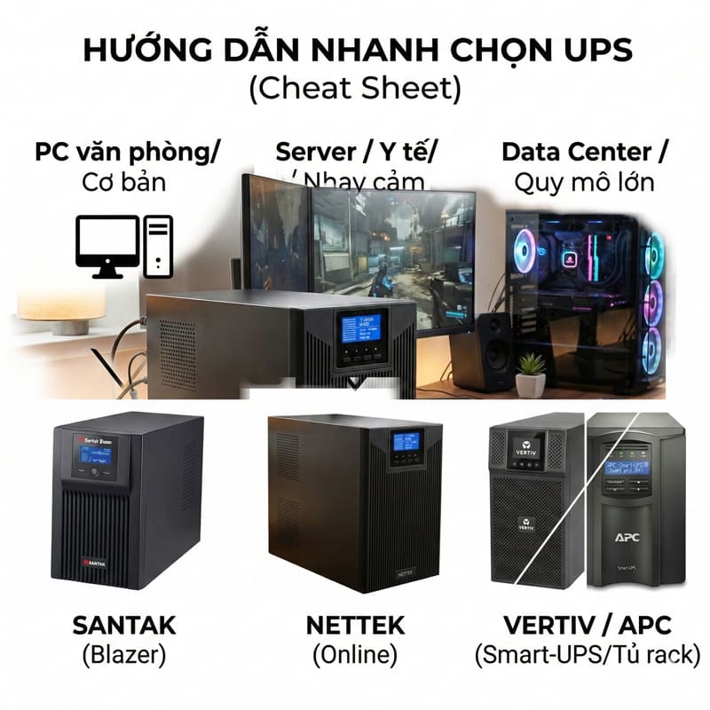 Tư vấn lựa chọn hãng bộ lưu điện UPS phù hợp theo từng phân khúc nhu cầu sử dụng