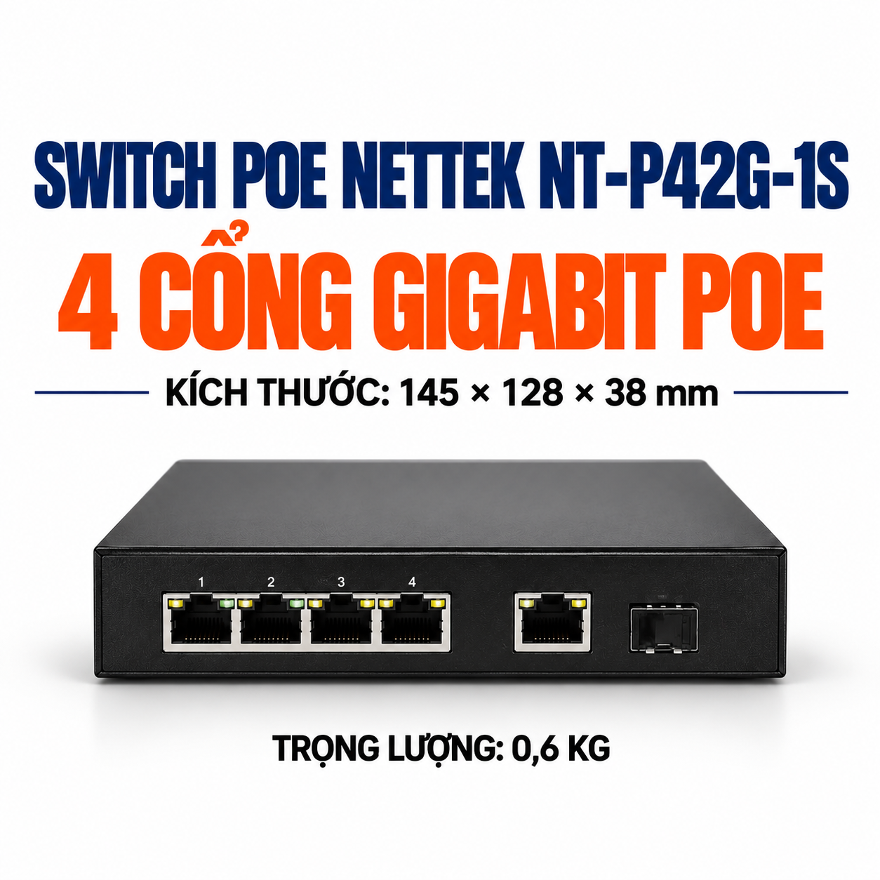 Switch PoE NETTEK NT-P42G-1S