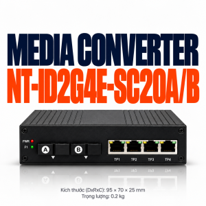 Bộ chuyển đổi quang NETTEK NT-ID2G4E-SC20A/B – 2 cổng SC, 4 cổng LAN Gigabit