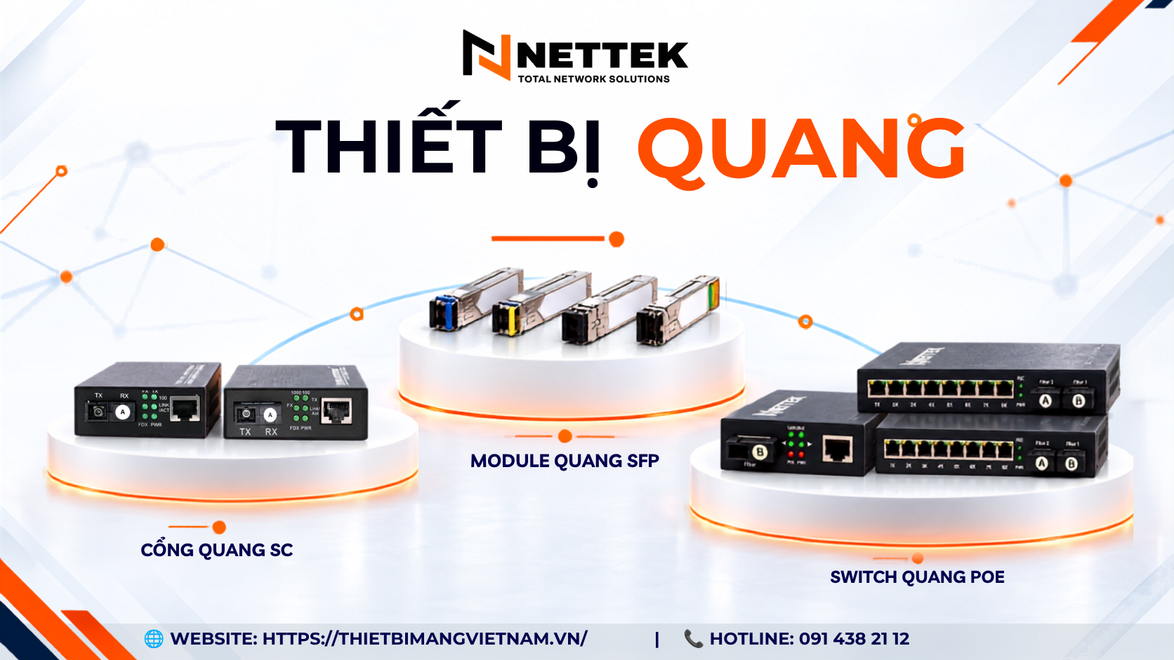 Thiết bị quang NETTEK – giải pháp kết nối hạ tầng mạng