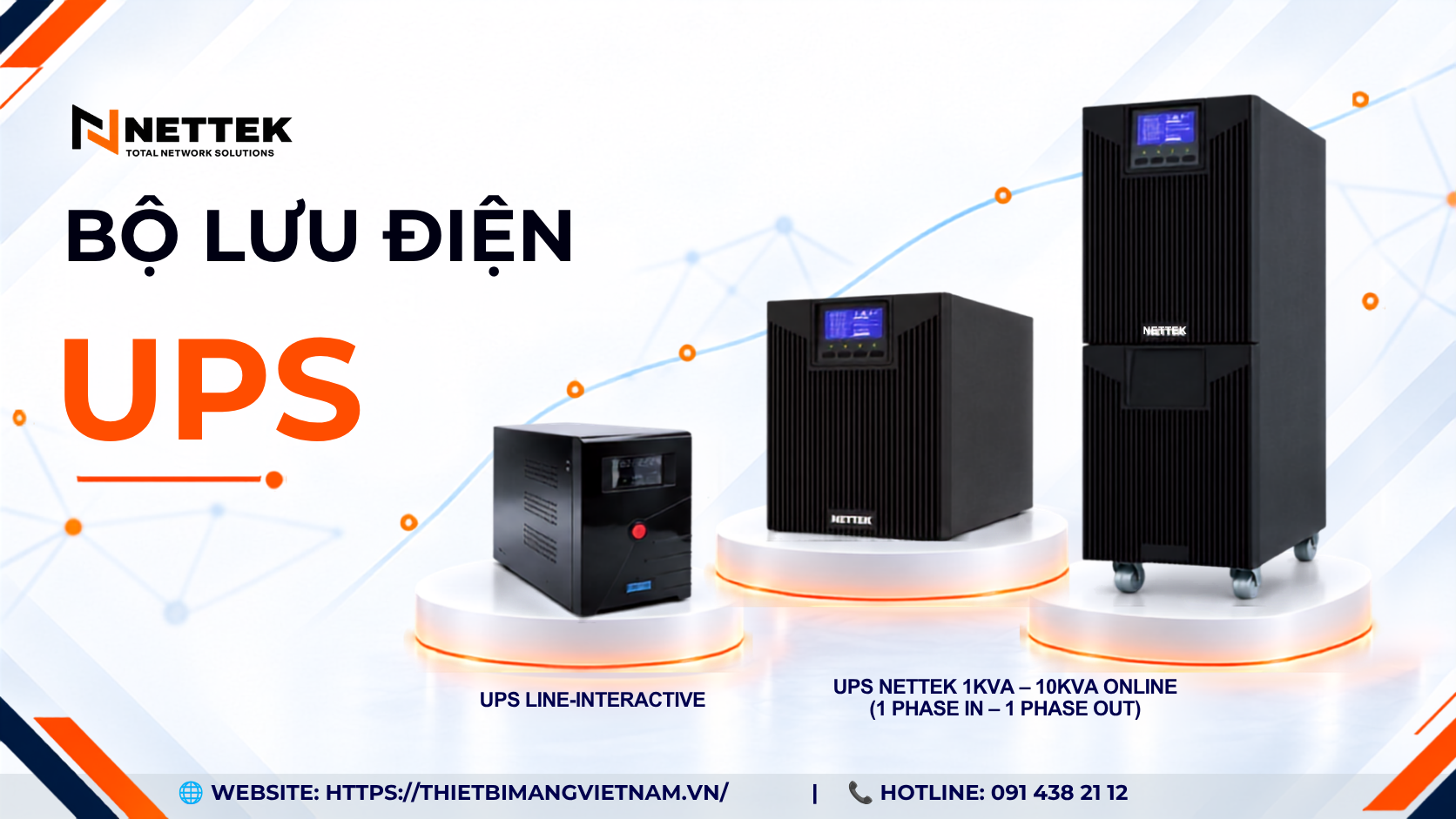 UPS NETTEK – giải pháp bộ lưu điện cho hệ thống mạng