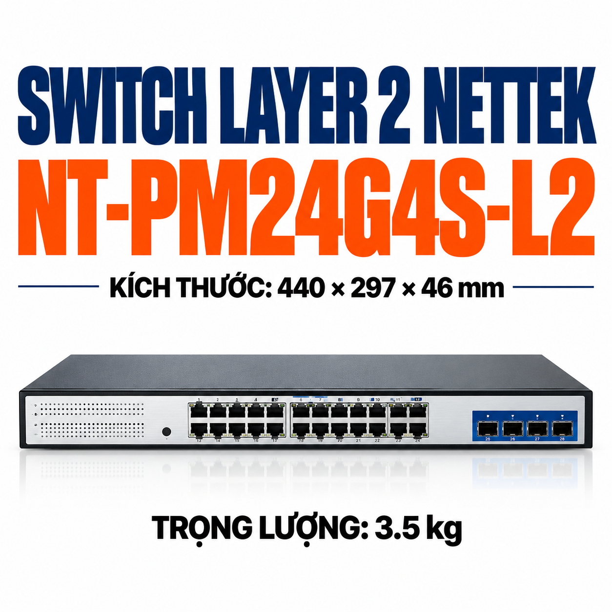 Switch Layer 2 NETTEK NT-PM24G4S-L2