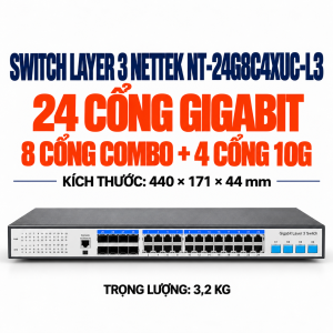 Switch Layer 3 NETTEK NT-24G8C4XUC-L3