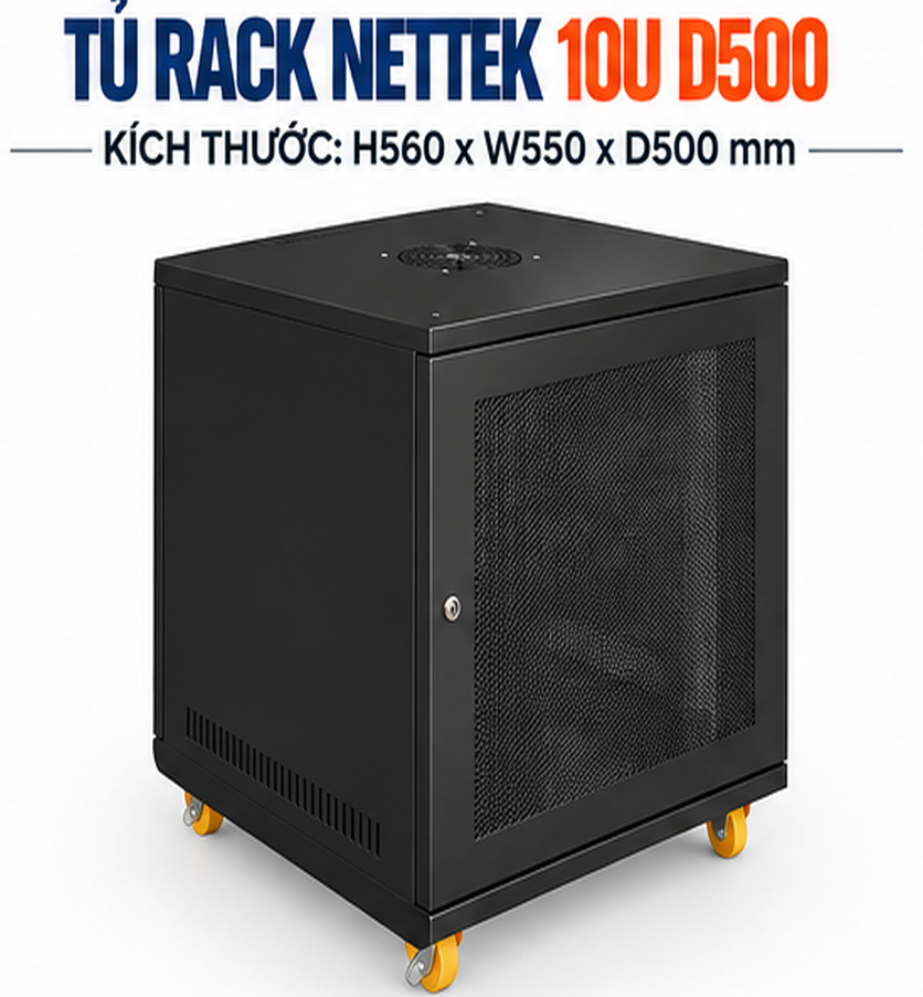Tủ Rack NETTEK 10U D500 Tủ Rack NETTEK 10U D500